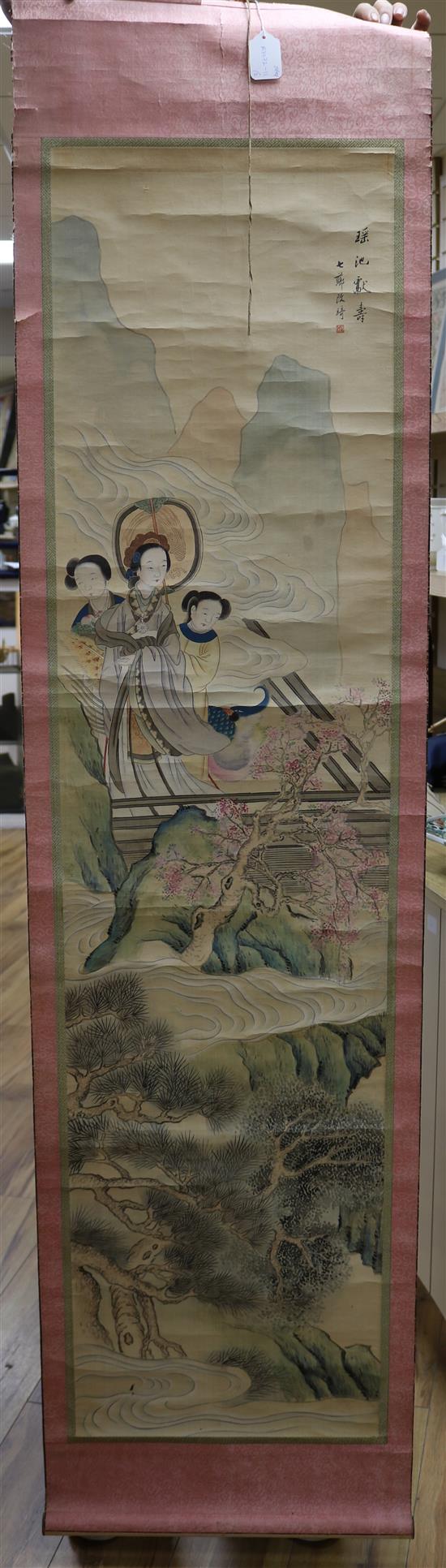 Two Chinese scroll paintings after Gai Qi, late Qing dynasty